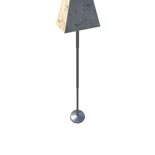 Tall Lamp-001 - Brushed Metal Trapezoid Shade Marble